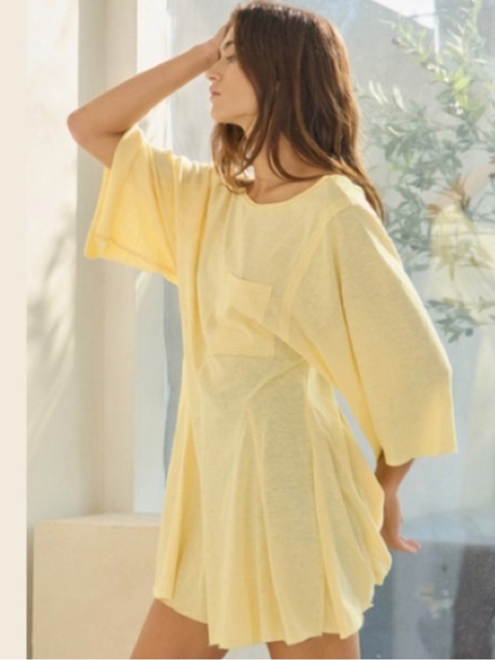 NWOT Free People Free-Est Mona Romper in Yellow Gauze Size Large - Picture 7 of 9